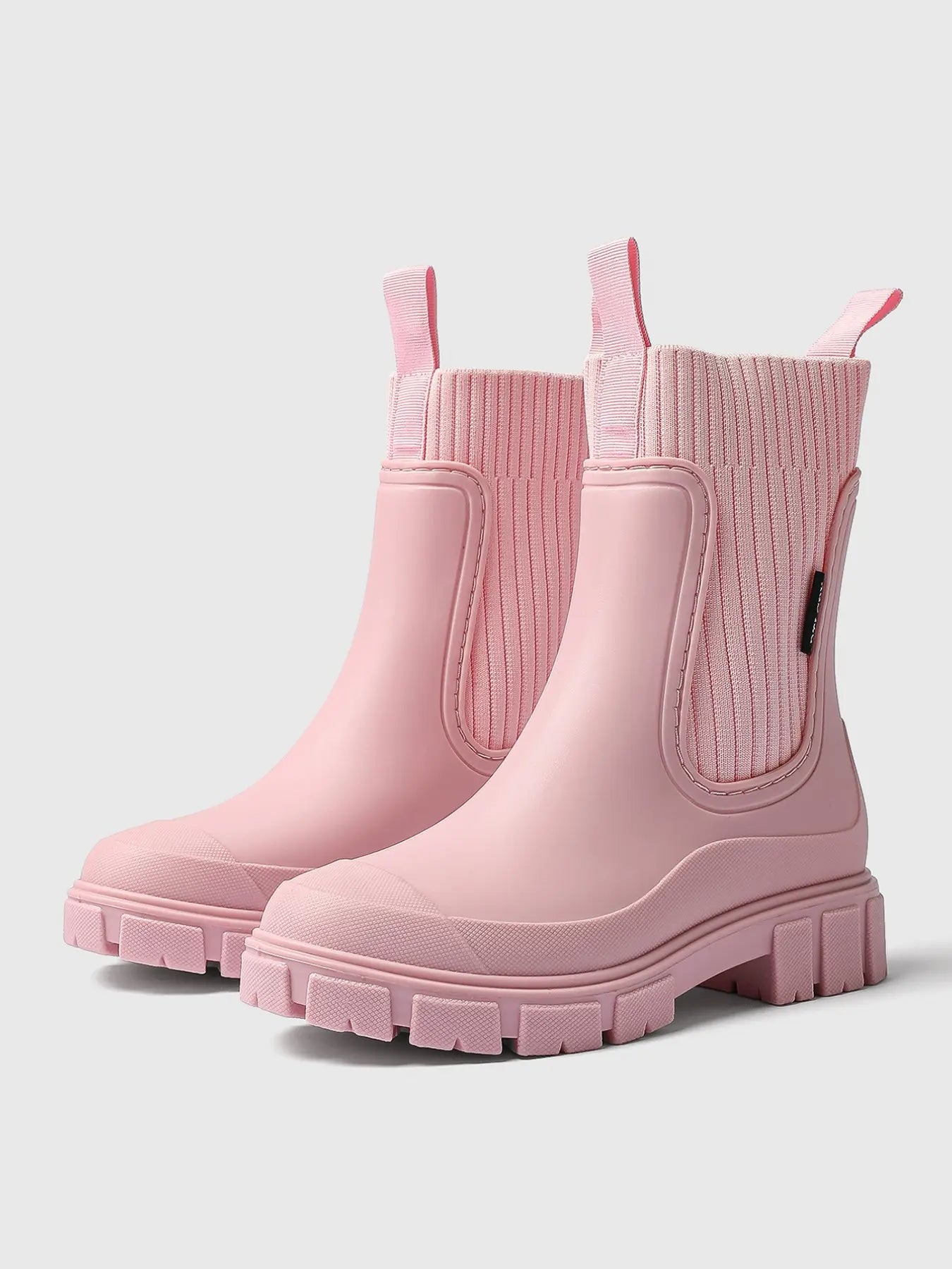 Women'S Solid Color Waterproof Rain Boots, Women Shoes, 2024 New Style Fashionable round Toe Boots for Outdoor Wear, Non-Slip Rain Boots for Women & Girls