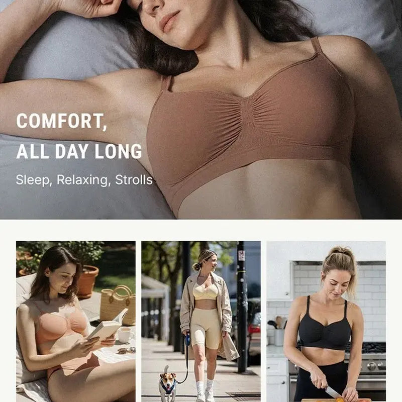 Feelingirl Women'S Wireless Bra Comfort Bralettes No Underwire Unlined Cami Bra Seamless Tshirt Bras Sports Bra Bralette Basic Comfortable Fit Womenswear Everyday up to 44DD Summervibes