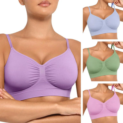 Feelingirl Women'S Wireless Bra Comfort Bralettes No Underwire Unlined Cami Bra Seamless Tshirt Bras Sports Bra Bralette Basic Comfortable Fit Womenswear Everyday up to 44DD Summervibes
